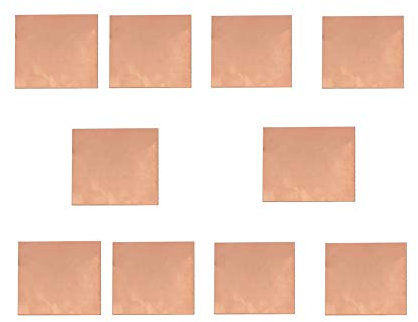 SOFIALXC 99,9 % reines Kupferblech, Material Kühlung Kupferblech für Computer-Grafiken, CPU, 10 Stück - 0,7 mm x 15 mm x 15 mm