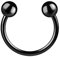 Taffstyle Piercing Hufeisen Horseshoe mit Kugeln Septum Tragus Helix Ohr Nase Lippe Ring Lippenpiercing Nasenpiercing Schwarz 2,0mm x 12mm x 5mm
