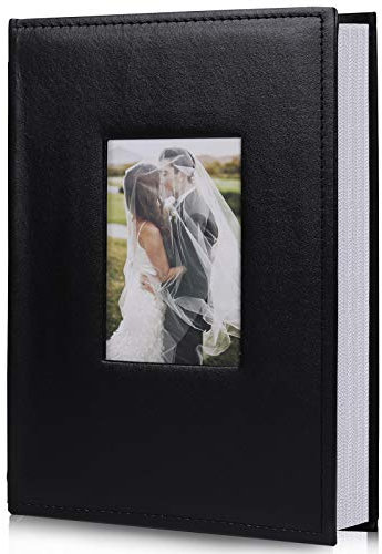 RECUTMS Album photo de 10 x 15 cm pour 300 photos horizontales avec couverture en cuir de qualité supérieure, pour mariage et famille, peut contenir 300 photos horizontales (noir)