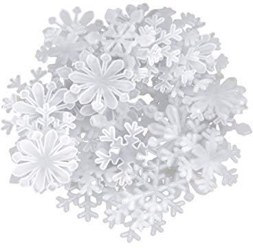 VALICLUD 50Pcs im Dunkeln Leuchten Schneeflocken Wandaufkleber Fluoreszenz 3D Schneeflocke Wandtattoo Weihnachten Leuchtende Fenster Aufkleber Dekoration (Weiß)