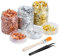 TDDL 3 Dose Gold Flakes Blattgold Flocken Dekorfolie Gilding Flakes Set Epoxidharz Goldflocken Imitation Metallic Folienflocken mit Pinsel Pinzette für das Malen von Kunsthandwerk Nail Art