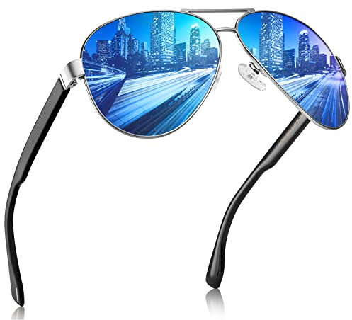 AVAWAY Retro Polarisierte Herren Sonnenbrille Metall Pilotenbrille Acetat Material UV400 Schutz Unisex Klassische Entworf für Fahren Fotografie Angeln-gehen Wandern