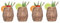 Mixcompany Plantation Rum 4er Set Tiki Mugs - 4X Tiki Becher Tonbecher für Rumtrinker Cocktailglas tropisches Design