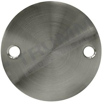 Edelstahl Ronden geschliffen, V2A, Ankerplatten, Geländer, Fußplatte, 70mm / 100mm (100 mm, 2 Außenbohrungen Ø 11 mm)