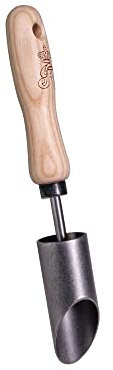 SHW-FIRE Zwiebelpflanzer 28cm - Effiziente Blumenzwiebelpflanzung mit Holzgriff und geschärftem Karbonstahl