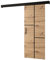 MEBLE KRYSPOL Schiebetürsystem Salwador 7 Komplett-Set für Schiebetüren, Trennwände Innentüren, Modern Design (Artisan Eiche/Gitter: schwarz matt/Griff und Streife: schwarz) 90 cm x 204 cm