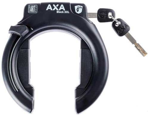 Axa Unisex – Erwachsene Block XXL Rahmen-und Akkuschloss-Set, schwarz, Einheitsgröße