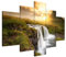 Estika Leinwand bilder - Island, Wasserfall, Sonnenuntergang - 150x105 cm, 5 teilige kunstdruck - Wandbilder wohnzimmer, schlafzimmer, Moderne wanddeko, Bild auf leinwand - Natur bilder - 2050A_5H