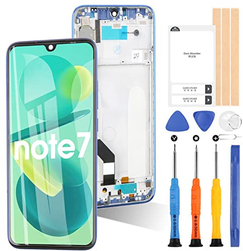 ARSSLY Pantalla para Xiaomi Redmi Note 7/Redmi Note 7 PRO Pantalla LCD táctil digitalizador reemplazo del grupo de vidrio con herramientas (azul con marco)