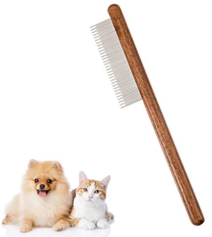 Katzenbürste Hundebürste, Läusekamm mit Holzgriff Flohkamm für Hunde und Katzen mit Verworrenen Kurzen/Langen Haaren, Bürste für Die Haustierpflege
