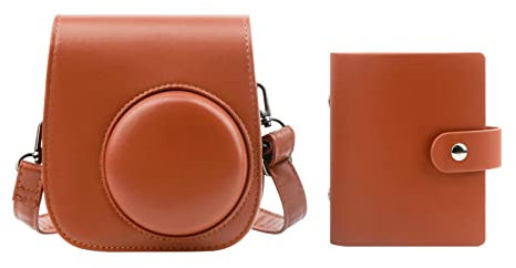 Étui de protection pour appareil photo instantané Fujifilm Instax Mini 11 12 9 avec album Instax Mini, album photo pour Fujifilm Instax Mini Camrea, housse en cuir PU avec sangle réglable amovible,