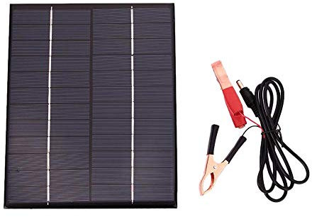 JNJOOD Placa de Cargador de BateríA de Panel Solar de 5.5W 12V Placa Policristalina Impermeable Placa de Carga de Emergencia Al Libre para Coche Motocicleta Al Libre
