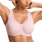 SYROKAN Women's Max Control Solid High Impact Plus Size Underwire Sports Bra for Large Breasts Rhodonite Pink 36E
