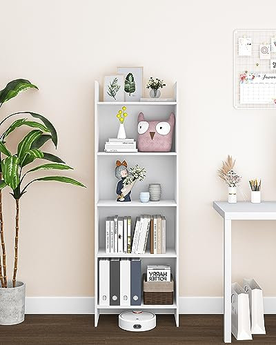 Hzuaneri Bücherregal, Regal, Standregal, Büroregal, mit 5 Fächern, offen, für Wohnzimmer, Arbeitszimmer, Büro, als Raumteiler, 24 x 50 x 140 cm, Weiß BC06503X