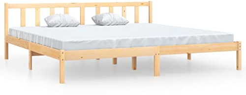 vidaXL Bettgestell, massives Kiefernholz, 180 x 200 cm, Super King Size