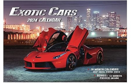 2024 Exotische Autos Deluxe Wandkalender Auto Racing Euro Turbo Supercars