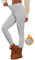 Famulily Damen Fleece gefüttert Winter Leggings Chunky gestrickt hohe Taille dehnbar Pullover Yoga Hose Grau M/L