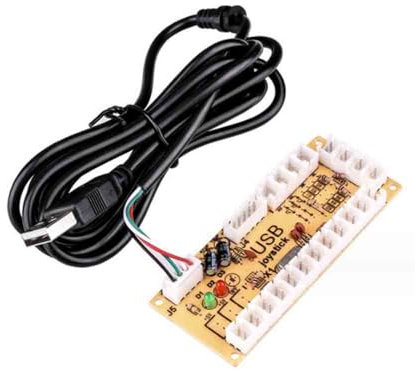 Joystick Circuit Board USB Arcade Joystick Board PC Joystick Control Small Card Chip Fighting Machine Game Console Joystick (Board with Line)