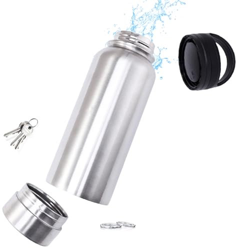 Wasserflasche aus Edelstahl mit abnehmbarem Design und verstecktem Stauraum am Boden-Große Kapazität Outdoor-Sport isolierte WasserflascheIdeal für zu Hause oder auf Reisen