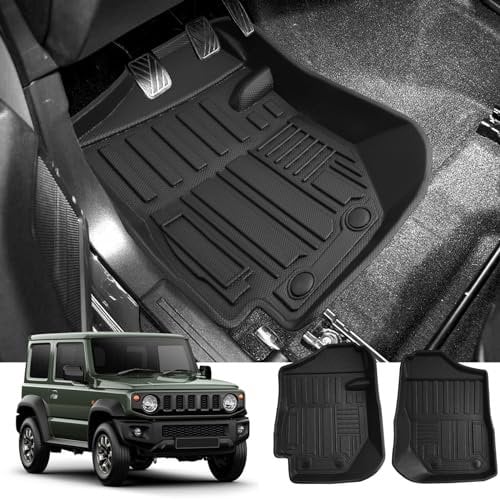 YEE PIN Jimny Fussmatten fußmatten Für Suzuki Jimny (2 Sitze) 2021-2025 Langlebiges und verschleißfestes Kompletter Satz Jimny Fußmatten wasserdicht und rutschfest (Schaltgetriebe)