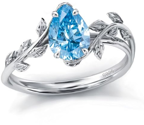 925 Sterling Silber Geburtsstein/Moosachat/Opal Ring für Damen, Weihnachten Ringe Verlobungsring Hochzeitsring für Mutter Frauen