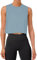 REORIA Damen Crop Tops Workout Tops Lose Ärmellose Cropped Muscle Tank Open Back Shirts Hellblau S