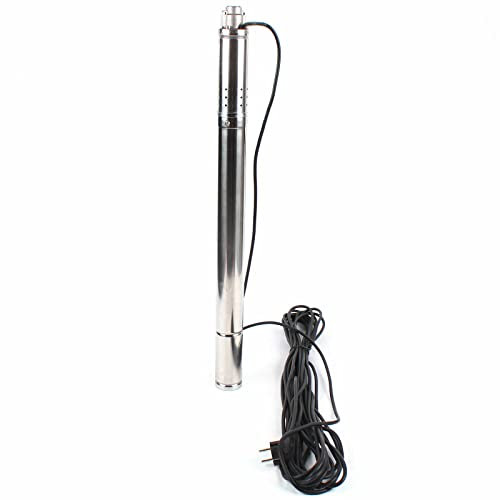 370W 2 Zoll Tiefbrunnenpumpe Tauchpumpe 1000L/h Tauchpumpe Edelstahlpumpe maximale Förderhöhe 55 Meter