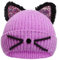 LUCKYBUNNY Mütze für Damen und Mädchen, niedliche Katzenohren, gehäkelt, Strickmütze, Farbiger Pailletten-Stil: Violett, Einheitsgröße