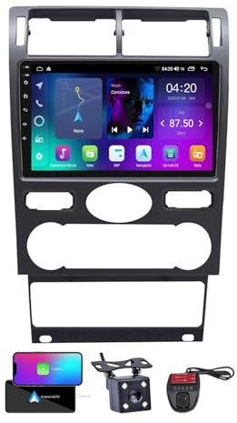 ZZPHKK Android 13 Autoradio für Ford Mondeo 3 2000-2007, 9 Zoll Touch Display Auto Radio Player mit Carplay Android Auto/GPS Navi/DSP/4G WiFi/FM RDS DAB+/BT 5.0 Freisprecheinrichtung(NF-1)