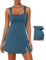 Desol Damen-Tenniskleid mit integrierten Shorts und BH, verstellbare Träger, sportkleider Damen, Trainingskleid mit Taschen, Golf-Sportkleider