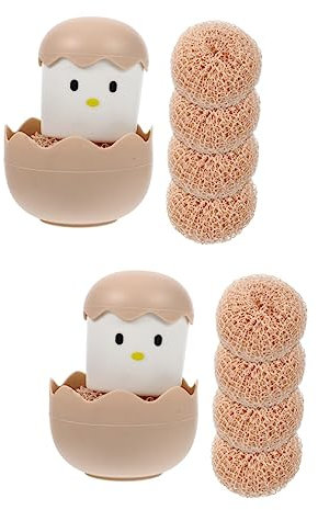 LZHWZQAN Kitchen Dish Brush,Scrubber Dish Cleaning, round Dish Pads Kitchen Supply,Wool Handle Brush Nano/As Shown 1X2Pcs/12X8X8Cmx2Pcs