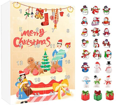 Miniatur Spielzeug zum Sammeln, Adventskalender 2024, Weihnachts-Countdown-Kalender, 24 Tage Weihnachtskalender, Weihnachts-Adventskalender für