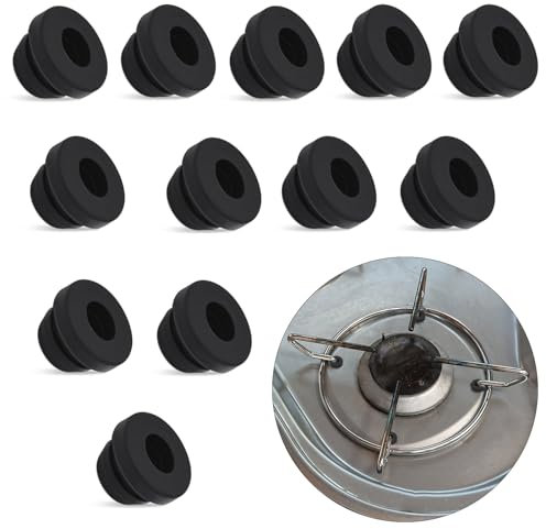 Topfträgergummis, 12 Stück Gummifüße, Wohnmobil Zubehör, für Topfstützen mit 5mm Stäben von,Smev und Thetford, Zubehör für Wohnmobil-Kochfeld（Schwarz）