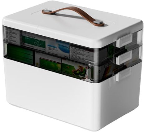 Felenny 3- Layer Box Storage Box Portable Multi- Layer Medicine Organiser Extra Large Family First Aid Box Handled Storage Boxes for Home School Office