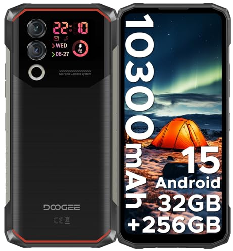 DOOGEE Blade 10 Max Android 15 Outdoor Handy Ohne Vertrag, 32(8+24) GB+256GB/2TB TF, 10300mAh Outdoor Smartphone,1.54 Heckdisplay 6.56” + 90Hz,50MP+8MP Baustellenhandy,Fingerabdruck/Face ID/NFC/OTG