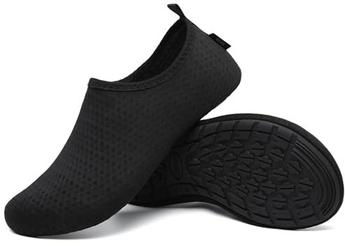 SAGUARO Badeschuhe Herren Wasserschuhe Damen Schwimmschuhe Aquaschuhe Schnell Trocknend Strandschuhe Surfschuhe Leicht Neoprenschuhe Wassersportschuhe Tauchschuhe Mitternachts Schwarz Gr. 42/43 EU