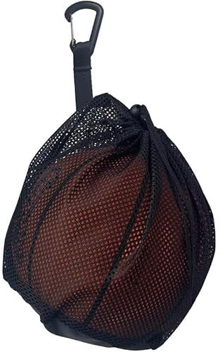 Windfromort 16L Ballsack - Ballnetz 1 Ball - Basketball Tasche - Basketballnetz Tasche - Fußballnetz Rucksack - Faltbares Netz mit Reißverschlusstasche und Karabiner - Für Basketball, Fußball