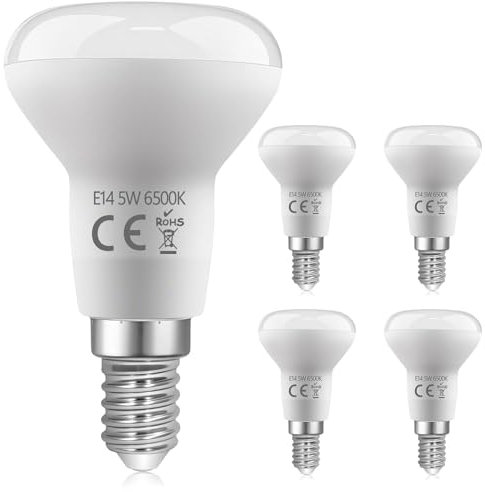 Blakapoo R50 E14 Reflektor Glühbirne, SES 5W E14 Strahler LED 40W Äquivalent, 500LM, Warmweiß 2700K, 120°Abstrahlwinkel, nicht dimmbar, 5 Stück