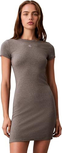 Calvin Klein Damen T-Shirt Kleid Mini mit Rundhalsausschnitt