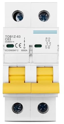 HCVYQMMJ Disjoncteur Bipolaire 600 V CC, fusible unipolaire à Courant continu, 1 pièce(2P 20A)