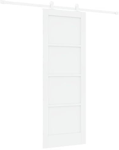 Puerta Corredera de vidaXL con Kit de Herrajes 'ORKDAL'Blanca Madera de Pino Macizo, Puerta Interior de vidaXL 'ORKDAL'Blanca 73.5x198.5x4 cm Madera de Pino Macizo