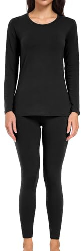 wirarpa Thermounterwäsche Damen Baumwolle Thermowäsche Set | Lange Unterhose Damen, Thermounterhemd Thermounterhose, Leichtgewic Set, Women's Thermal Underwear