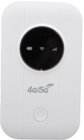 ASHATA 4G 5G WiFi Mobile Hotspot, Tragbarer Reise-WLAN-Router mit SIM-Kartensteckplatz, 300 Mbit/s Hochgeschwindigkeits-Taschen-USB-Modem Unterstützt 10 Angeschlossene Geräte