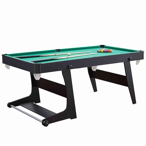 ZLLPIGLS Hochwertige Klappbare Billiard Tisch, Platzsparender Tragbarer Billardtisch mit Vollständigem Zubehörset, für Zuhause, Spielzimmer, Büro(157x81x79cm/61.8x31.8x31.1in)