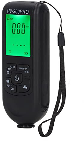 MEKOTRIN Spessimetro Vernice, Misuratore di Spessore Della Rivestimento Digitale per Auto con Display LCD, Misurazione FE & NFE, Misura Spessore Vernice da 0 a 2000 um, Risoluzione 1um (Nero)