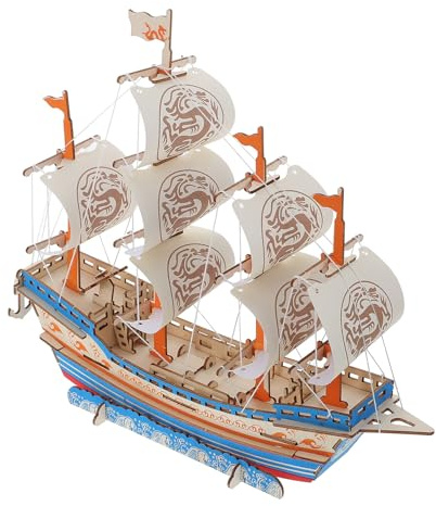 Toddmomy Modellboot Bausatz Selbstgemacht Handmontiertes Segelschiff 3D-Puzzle für Erwachsene als Einzigartige Haushaltsdekoration im Indoor Bereich