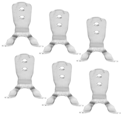 Cabilock Ganchos Metálicos de Acero Inoxidable Doble, 6 Piezas, Plata | Superficie Lisa sin Rebabas, Distancia entre Orificios 18mm Puntas 34mm, Diseño Simple y Clásico