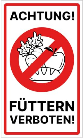 Füttern verboten Schild 25x15 cm Alu/Dipond „Bitte nicht füttern“ wetterfest inkl. Klebepads Schild für Pferd & Tiere