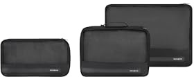 Samsonite TA Revolution - Packwürfel Set 3-teilig, Hochwertiger Reise- & Koffer-Organizer, Packing Cubes für Urlaub, Gepäck-Organizer für Koffer und Rucksack, Schwarz