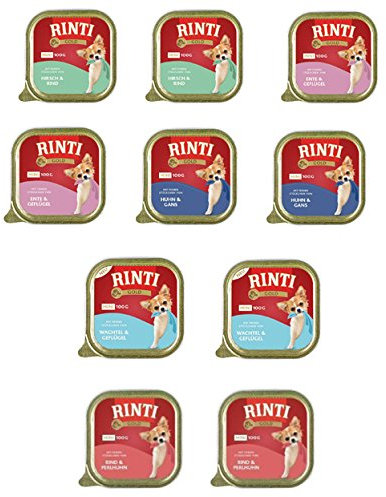 RINTI Gold Mini | Hunde Nassfutter | 10x100g | 5 Sorten zur Auswahl | für kleine Hunde | ohne Getreide